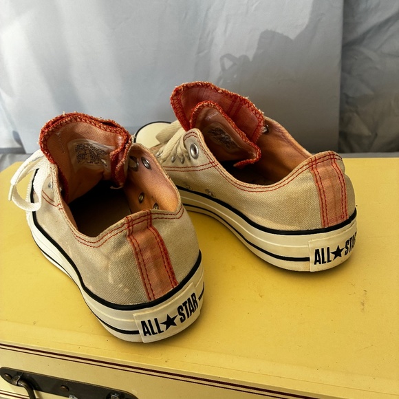 CONVERSE Chuck Taylor All Star Women's 7 Double Tongue Off White/Orange - Picture 2 of 5